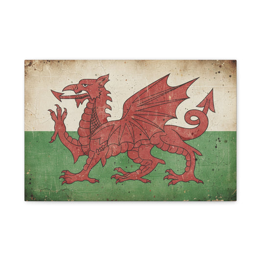 Welsh Flag — Vintage Red Dragon Canvas