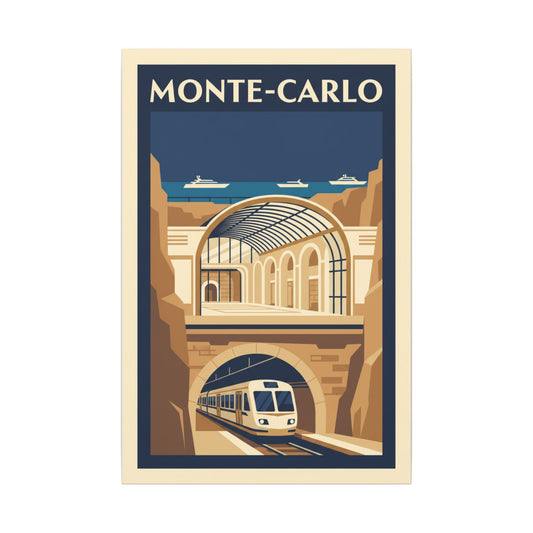 Monte Carlo — Vintage Riviera Travel Canvas