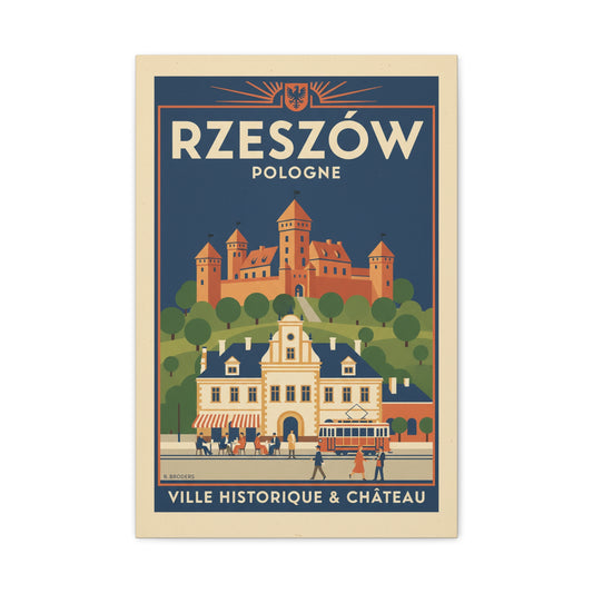 Rzeszów — Vintage Poland Travel Canvas