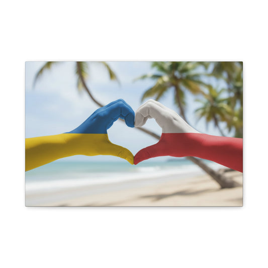 Bahamas & Poland — Heritage Heart Canvas