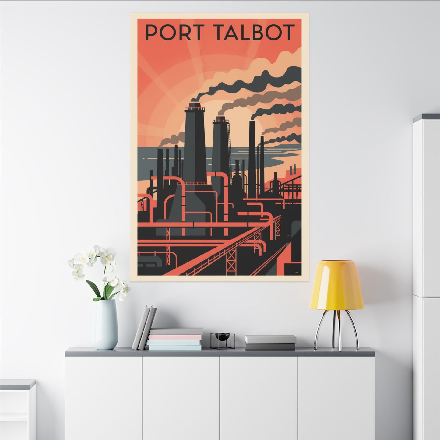 Port Talbot Industrial Poster Canvas