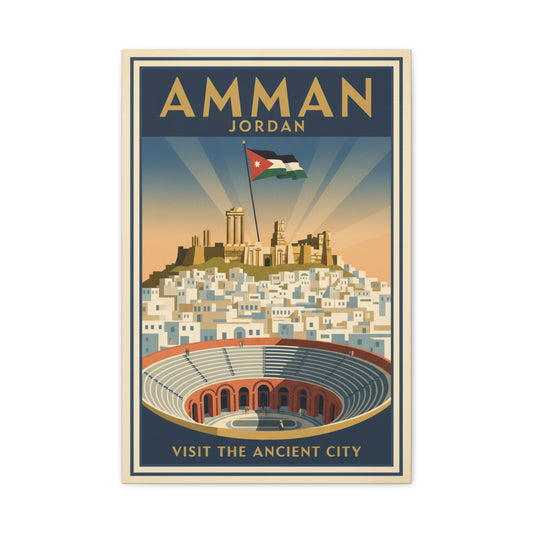 Amman — Vintage Jordan Travel Canvas