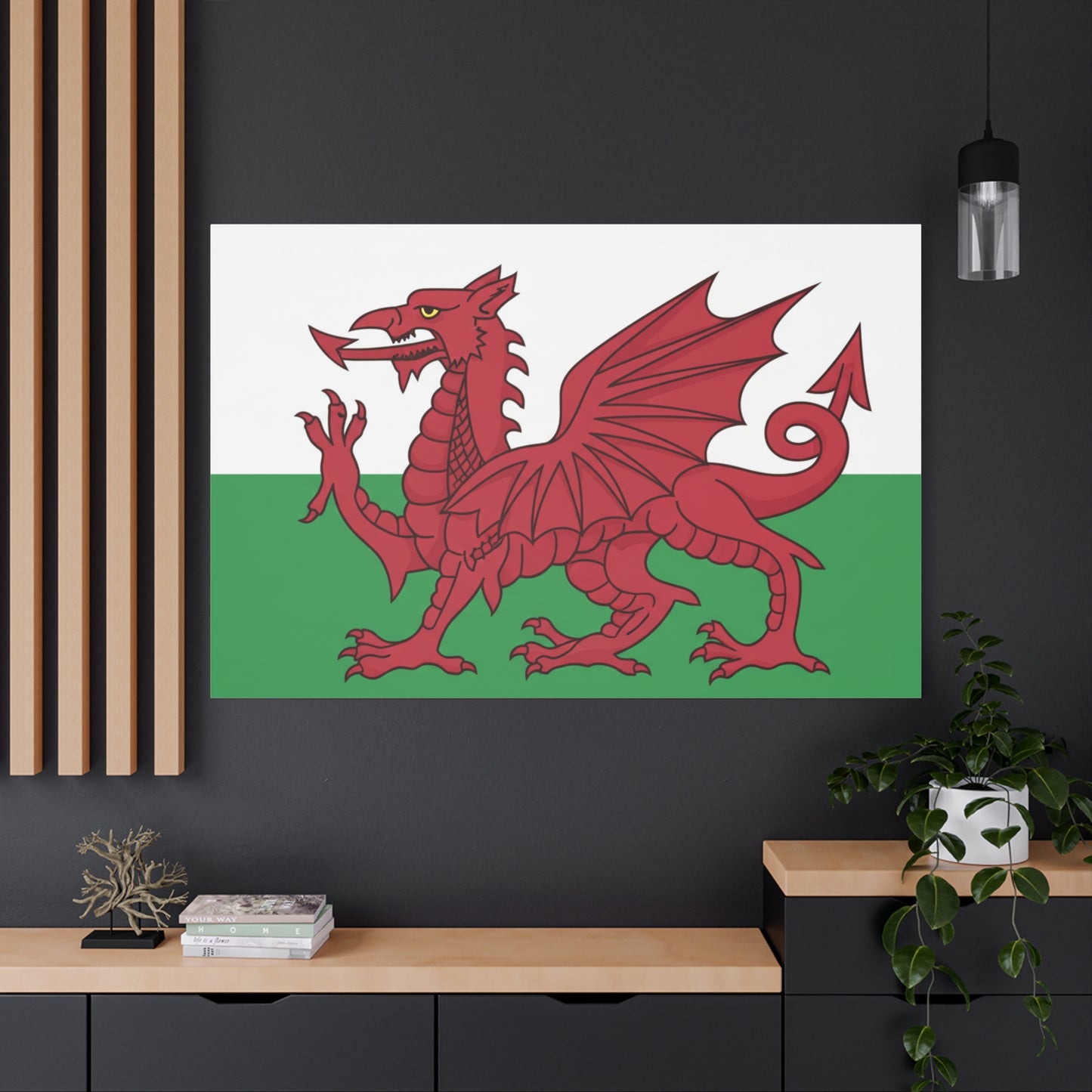 Welsh Flag Canvas Print — Red Dragon Matte Stretched Wall Art