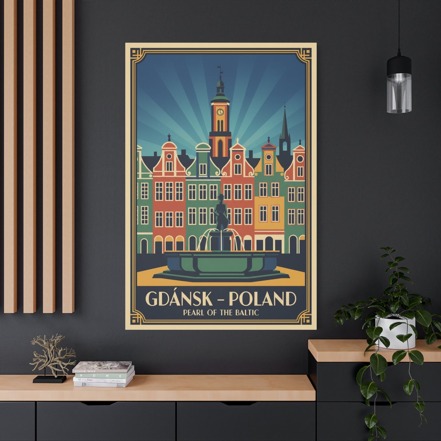 Gdańsk Poland Vintage Travel Poster Canvas