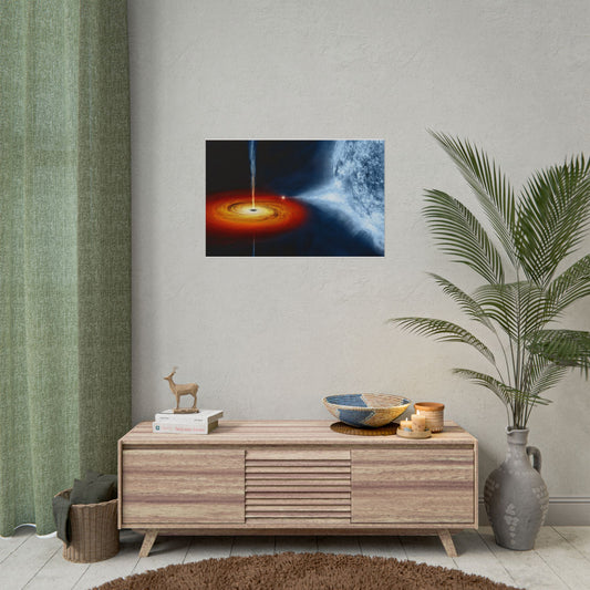 Black Hole Space Poster — Astrophysics Rolled Art Print