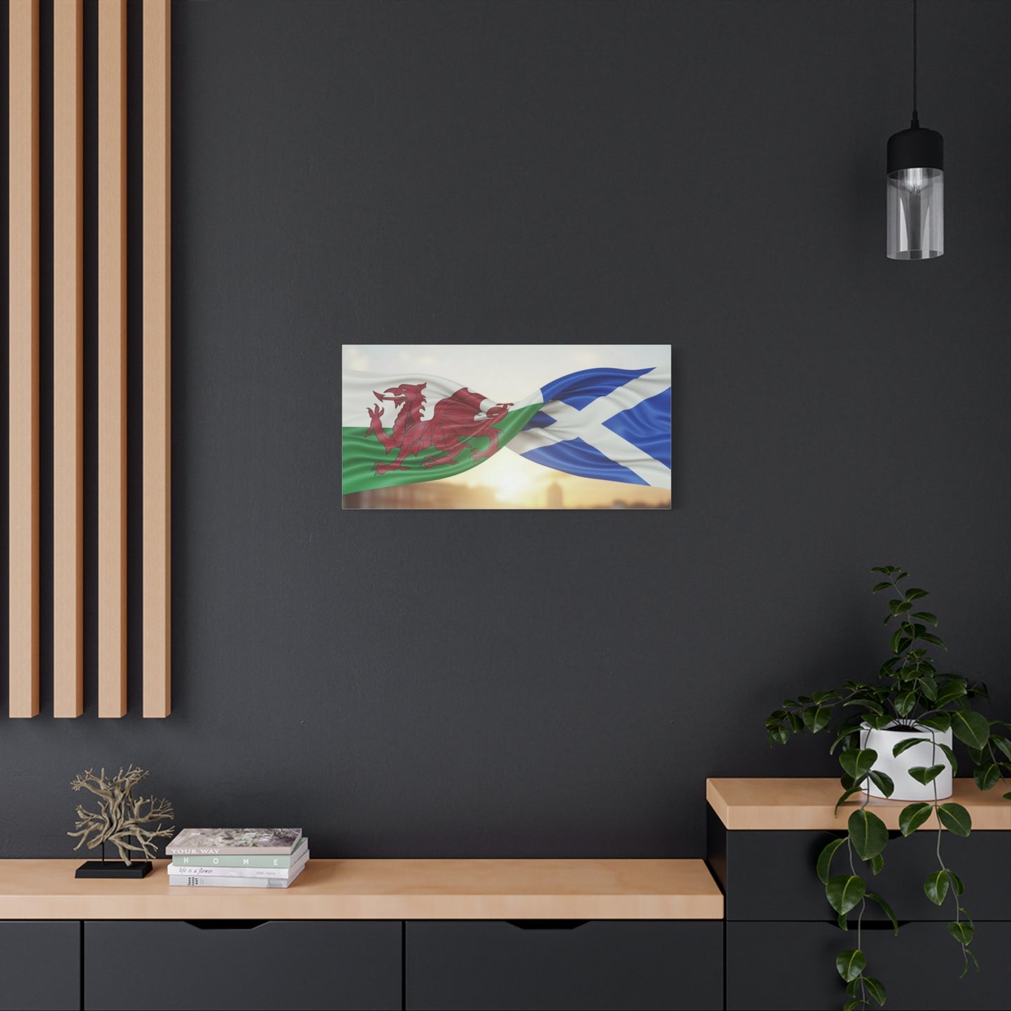 Wales and Scotland Flag Canvas Print — Matte Stretched Wall Art