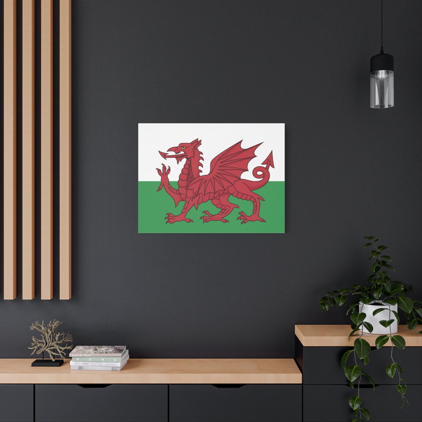 Welsh Flag Canvas Print — Red Dragon Matte Stretched Wall Art