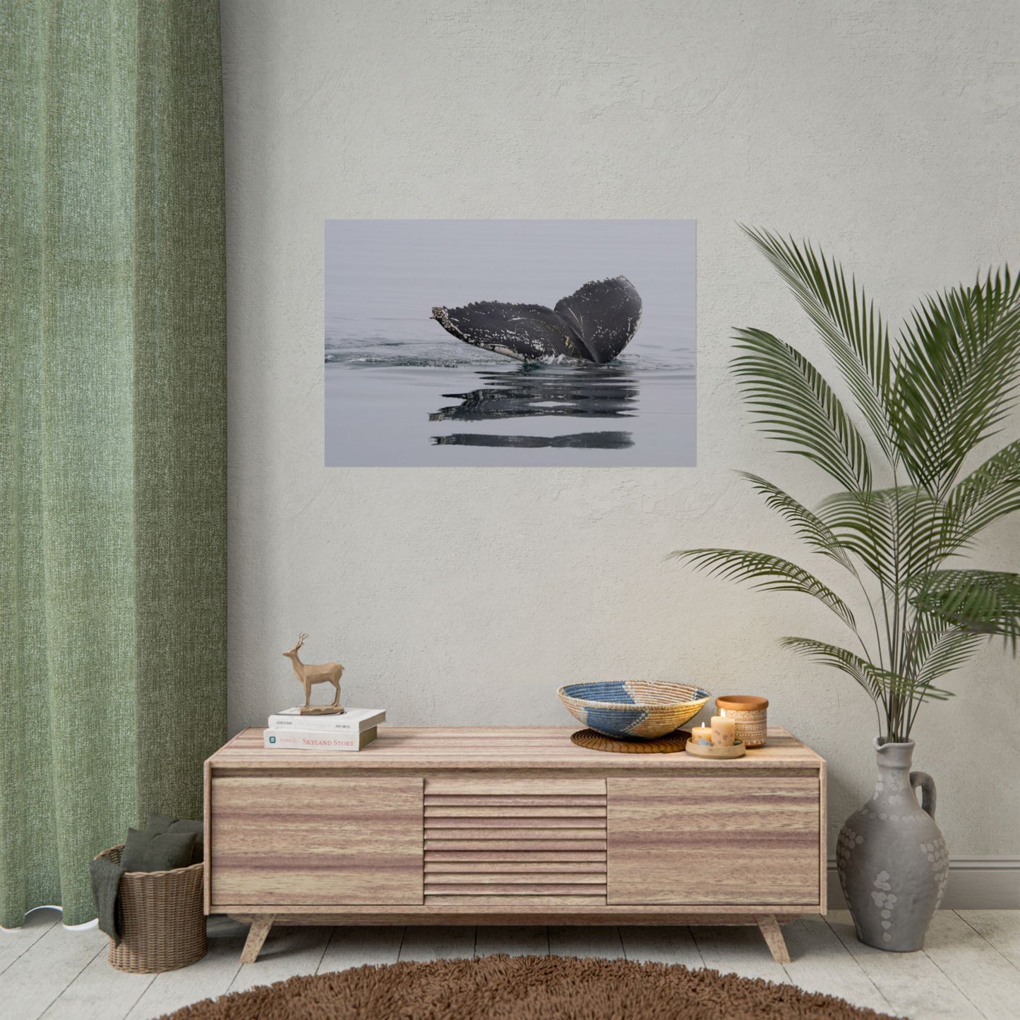 Whale Tail Photography Poster — Serene Humpback Ocean Wall Art