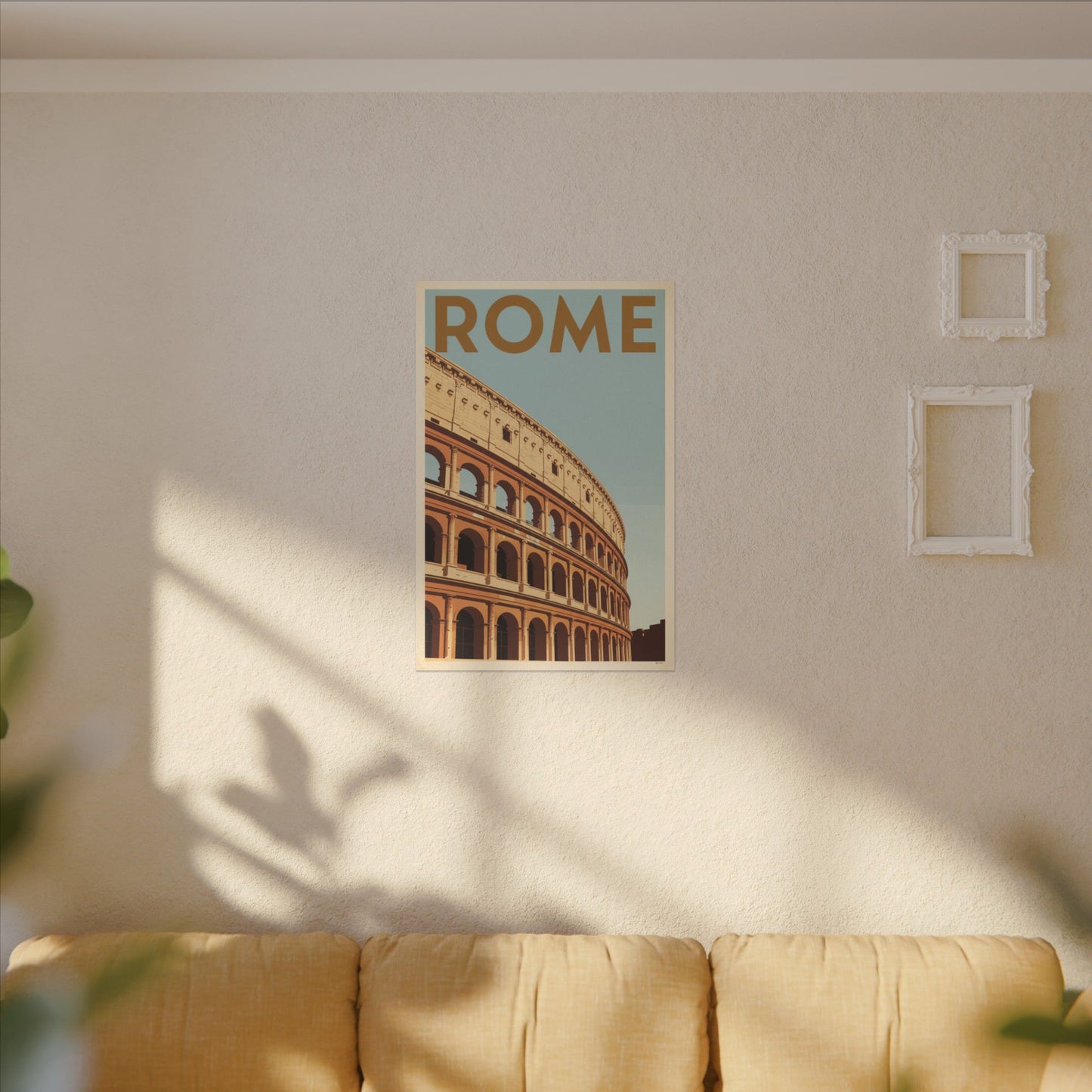 Rome Colosseum Vintage Travel Poster Matte Canvas Print