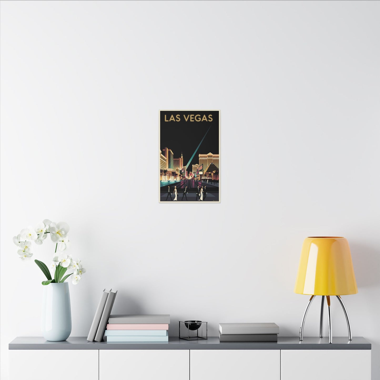 Las Vegas Retro Travel Canvas Print Vintage Night Strip Wall Art