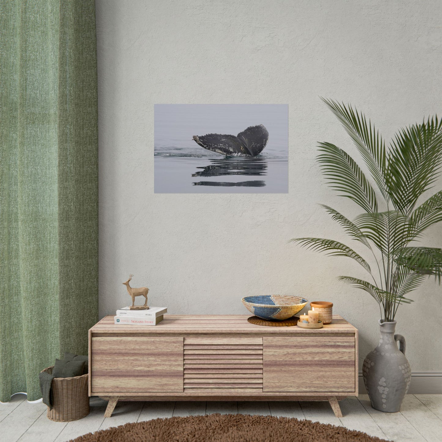 Whale Tail Photography Poster — Serene Humpback Ocean Wall Art