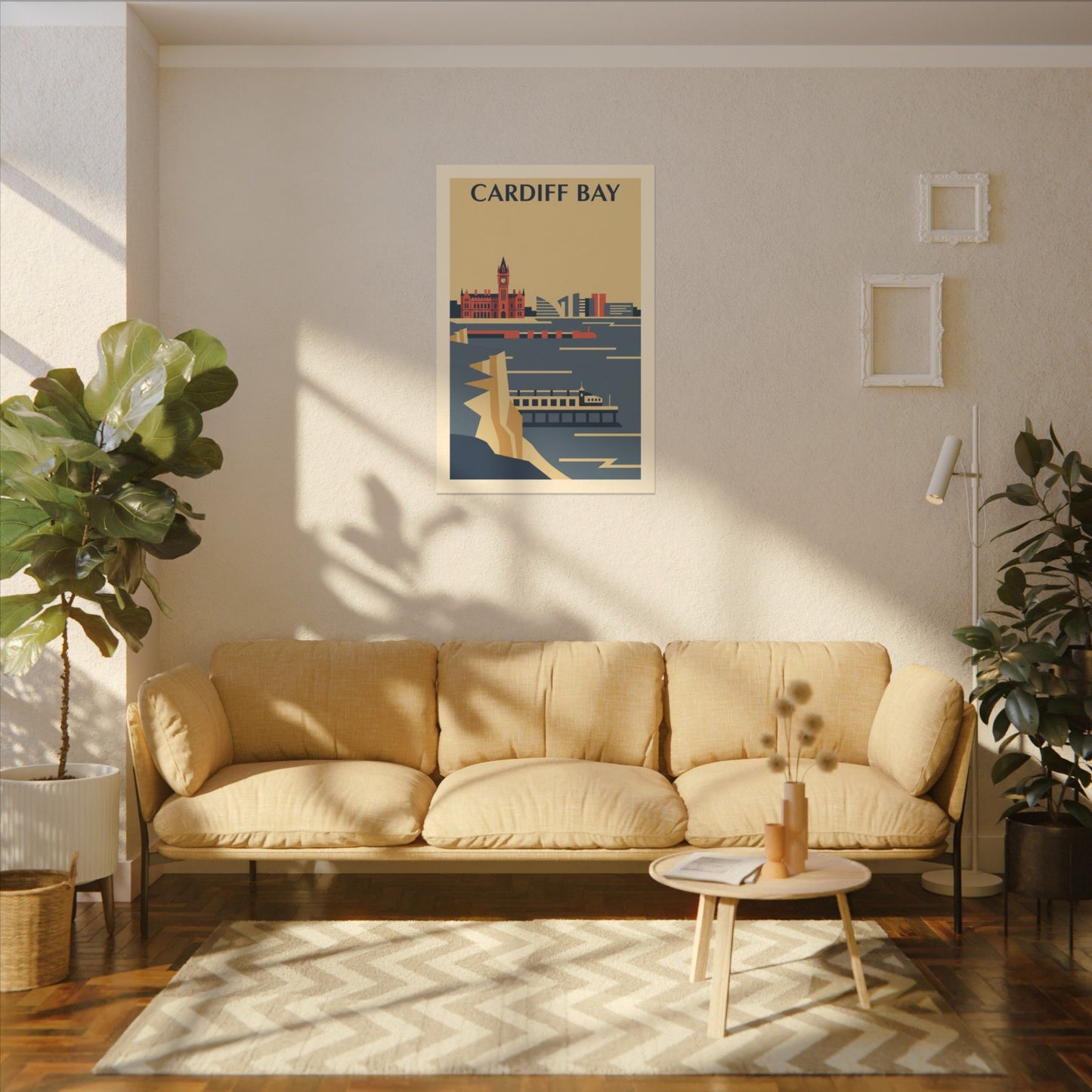 Cardiff Bay view from Penarth Retro Travel Poster Canvas