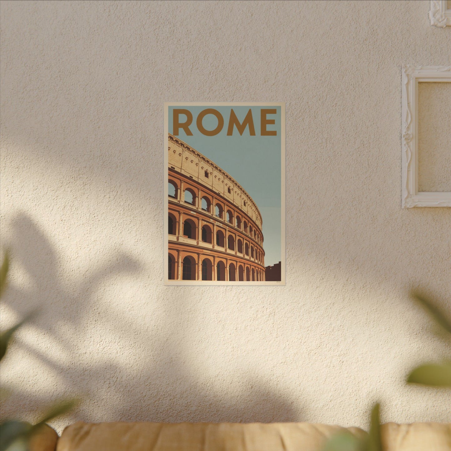 Rome Colosseum Vintage Travel Poster Matte Canvas Print