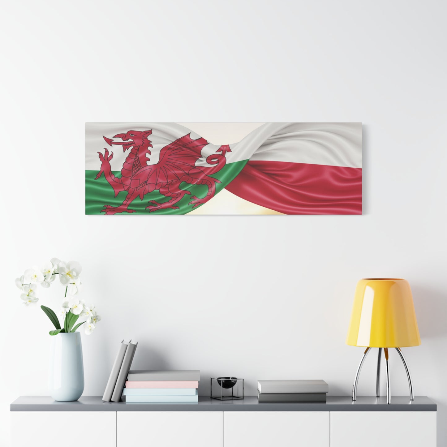 Welsh & Polish Flag Canvas Print — Stretched Matte Wall Art
