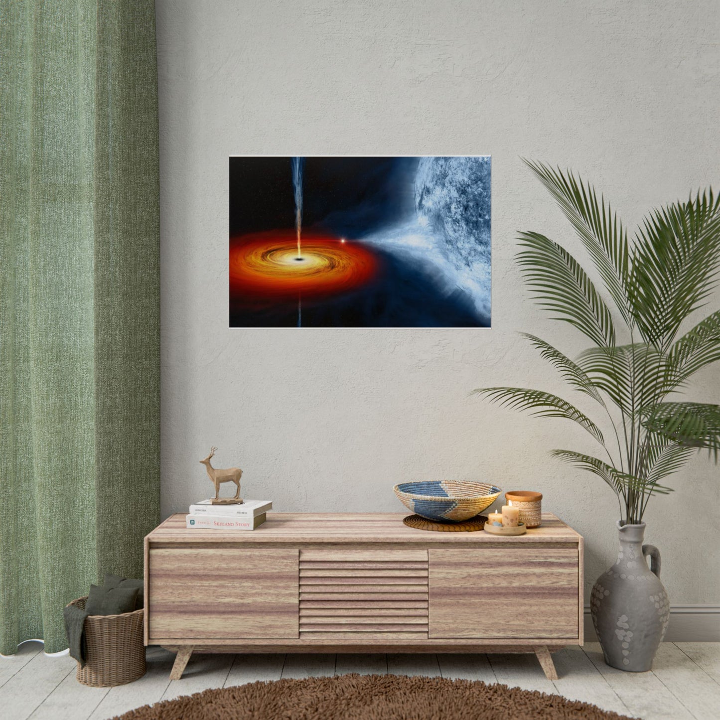 Black Hole Space Poster — Astrophysics Rolled Art Print