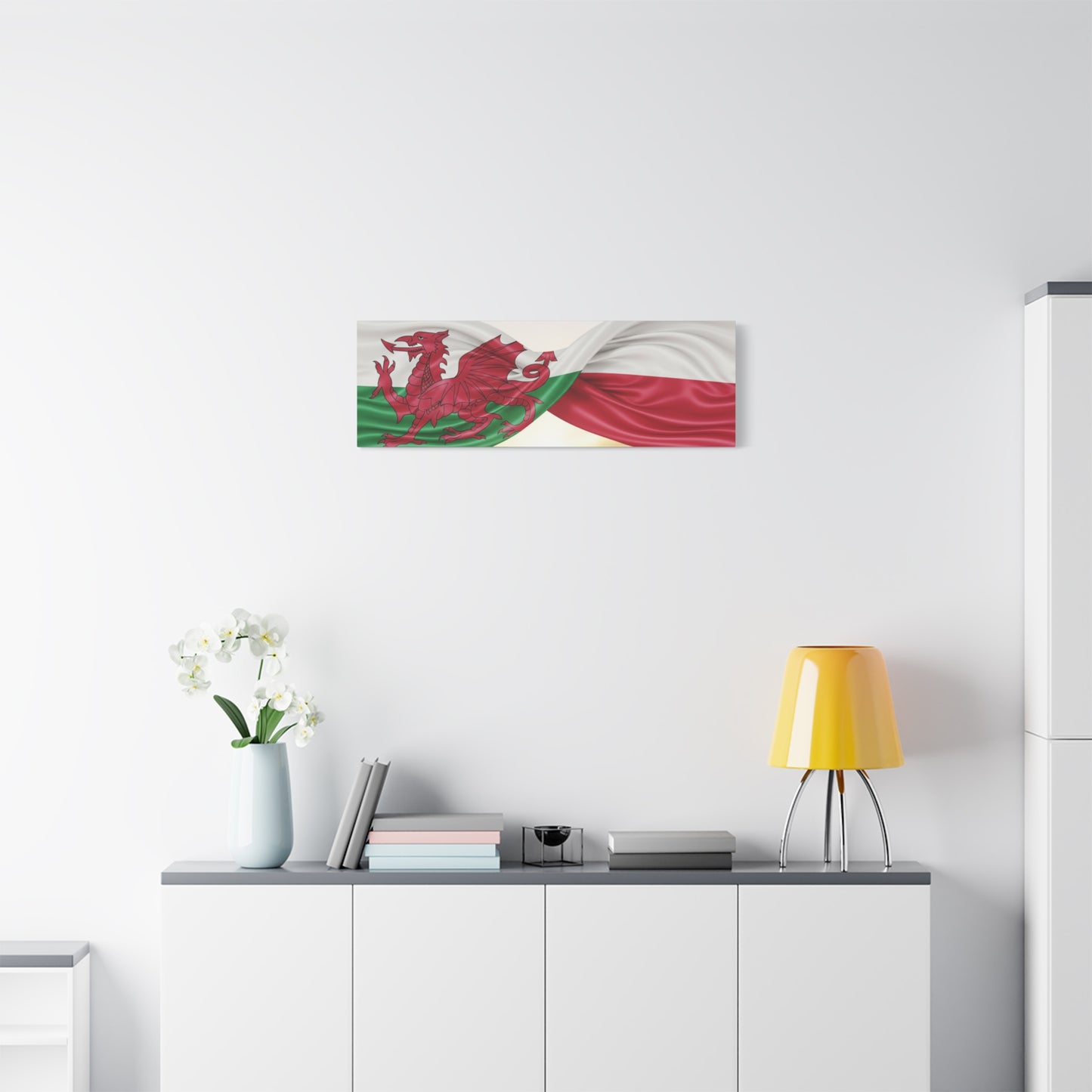 Welsh & Polish Flag Canvas Print — Stretched Matte Wall Art