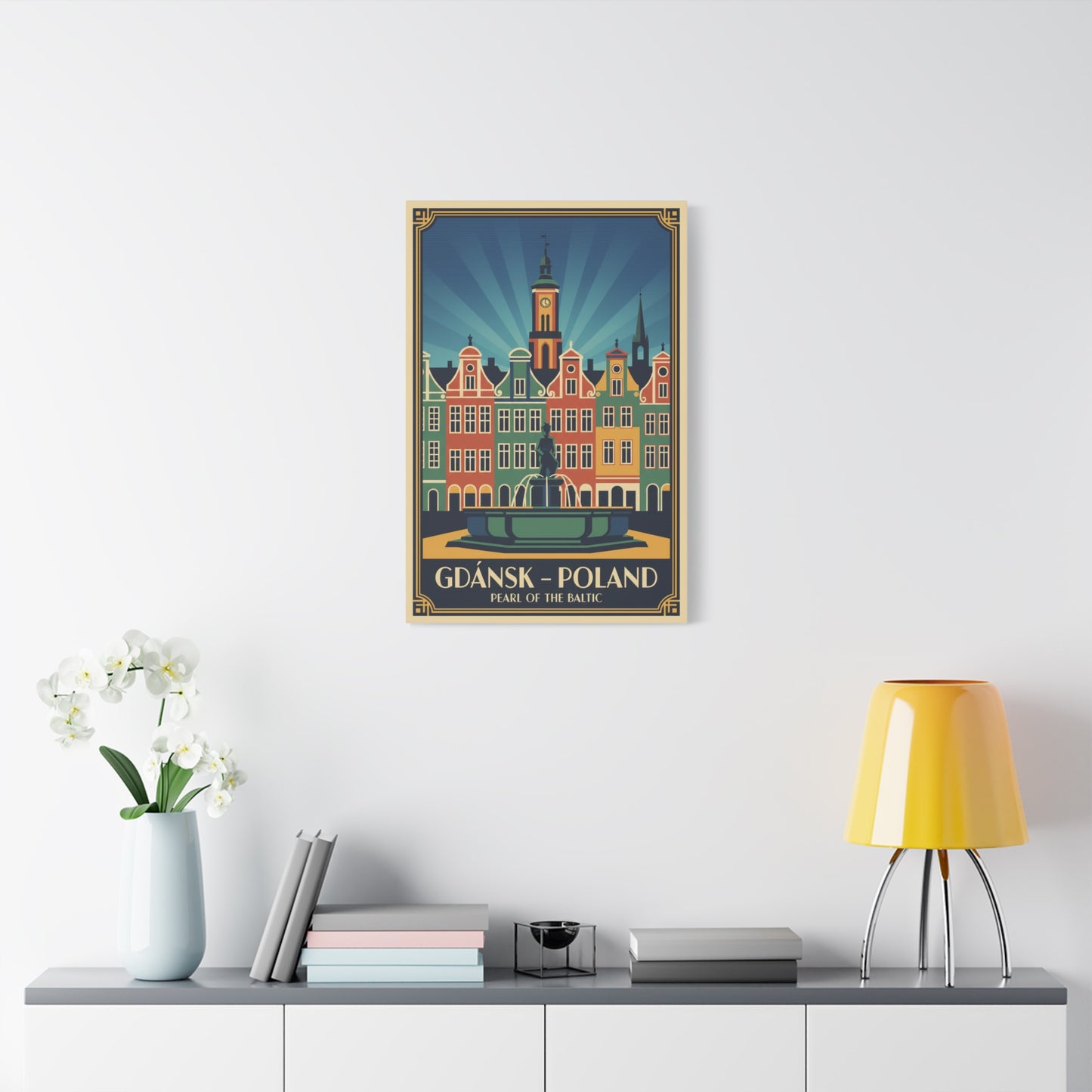 Gdańsk Poland Vintage Travel Poster Canvas