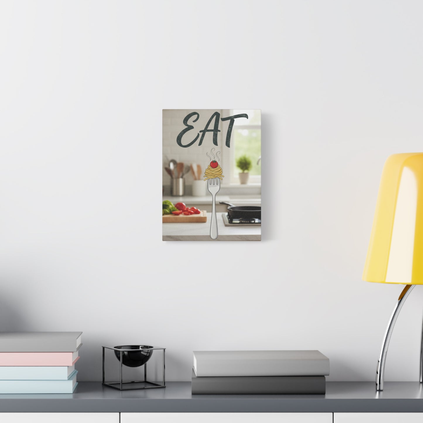 Eat Pasta Kitchen Canvas Wall Art — Rustic Culinary Decor