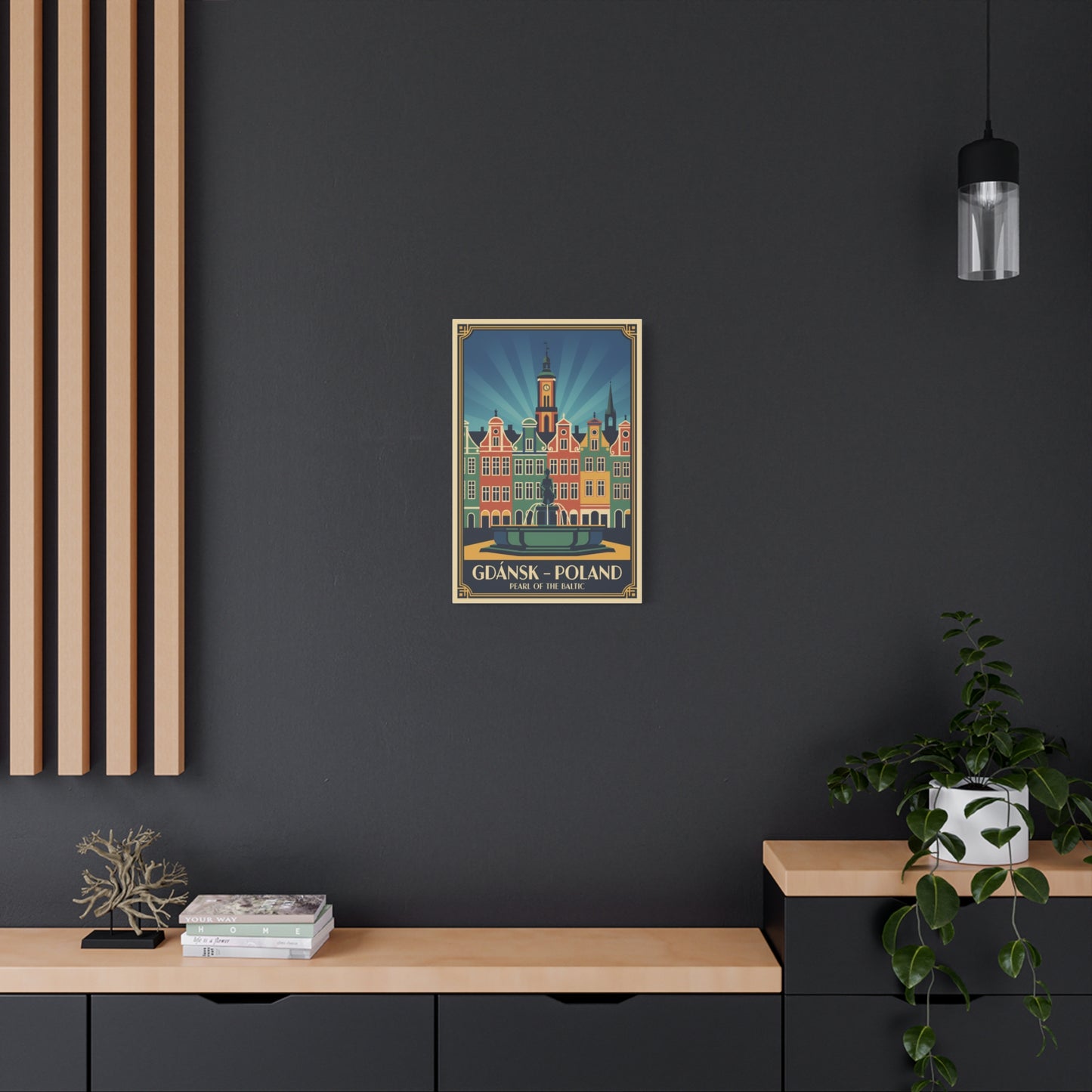 Gdańsk Poland Vintage Travel Poster Canvas