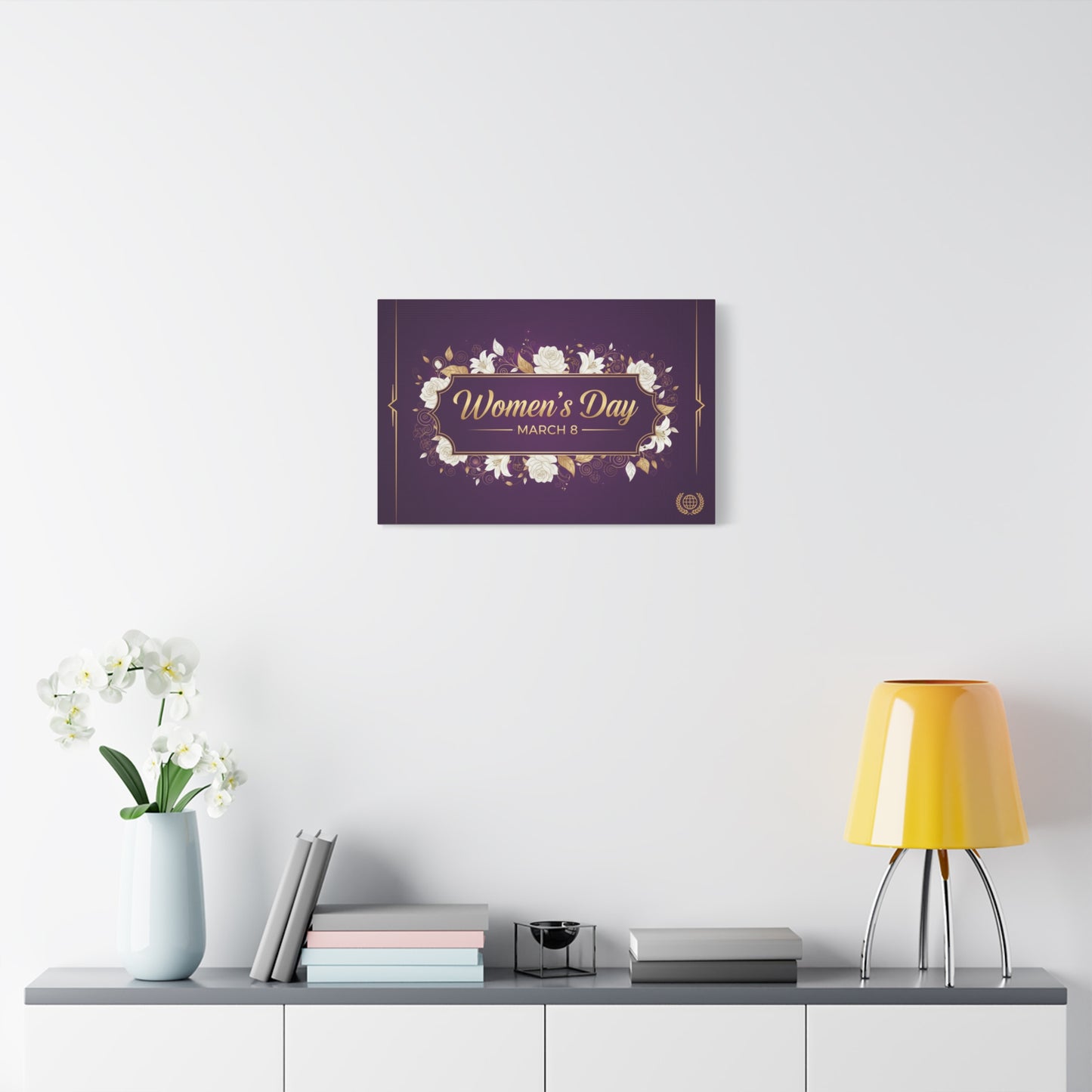 Women's Day March 8 Canvas Wall Art — Floral International Women's Day Decor