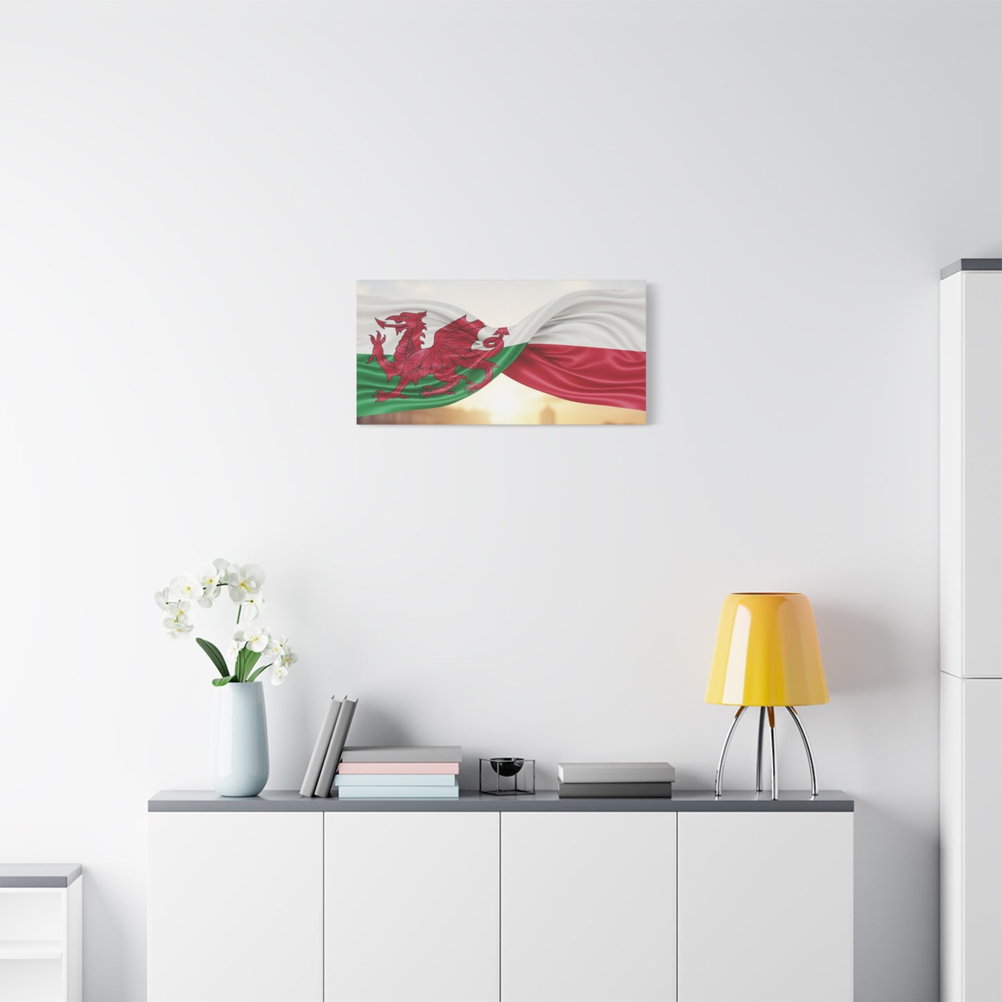 Welsh & Polish Flag Canvas Print — Stretched Matte Wall Art