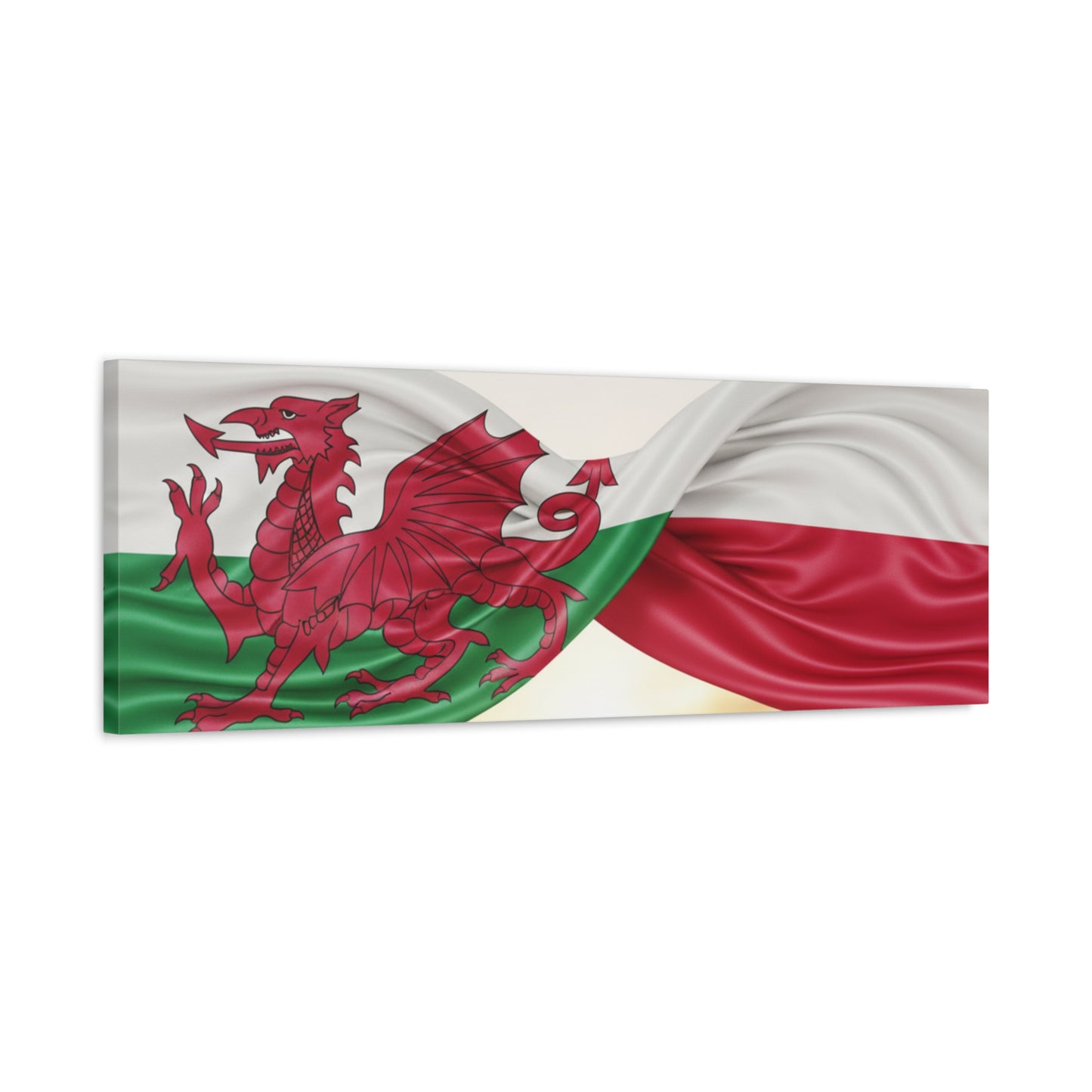 Welsh & Polish Flag Canvas Print — Stretched Matte Wall Art