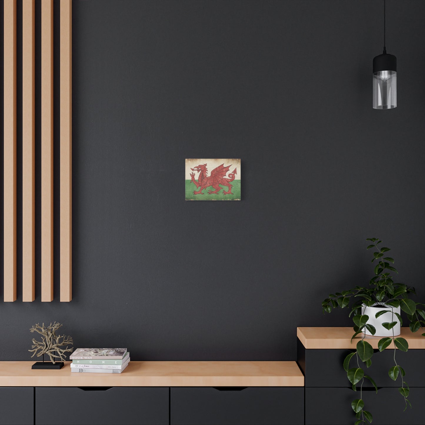 Welsh Flag Vintage Canvas Print — Stretched Matte Wall Art