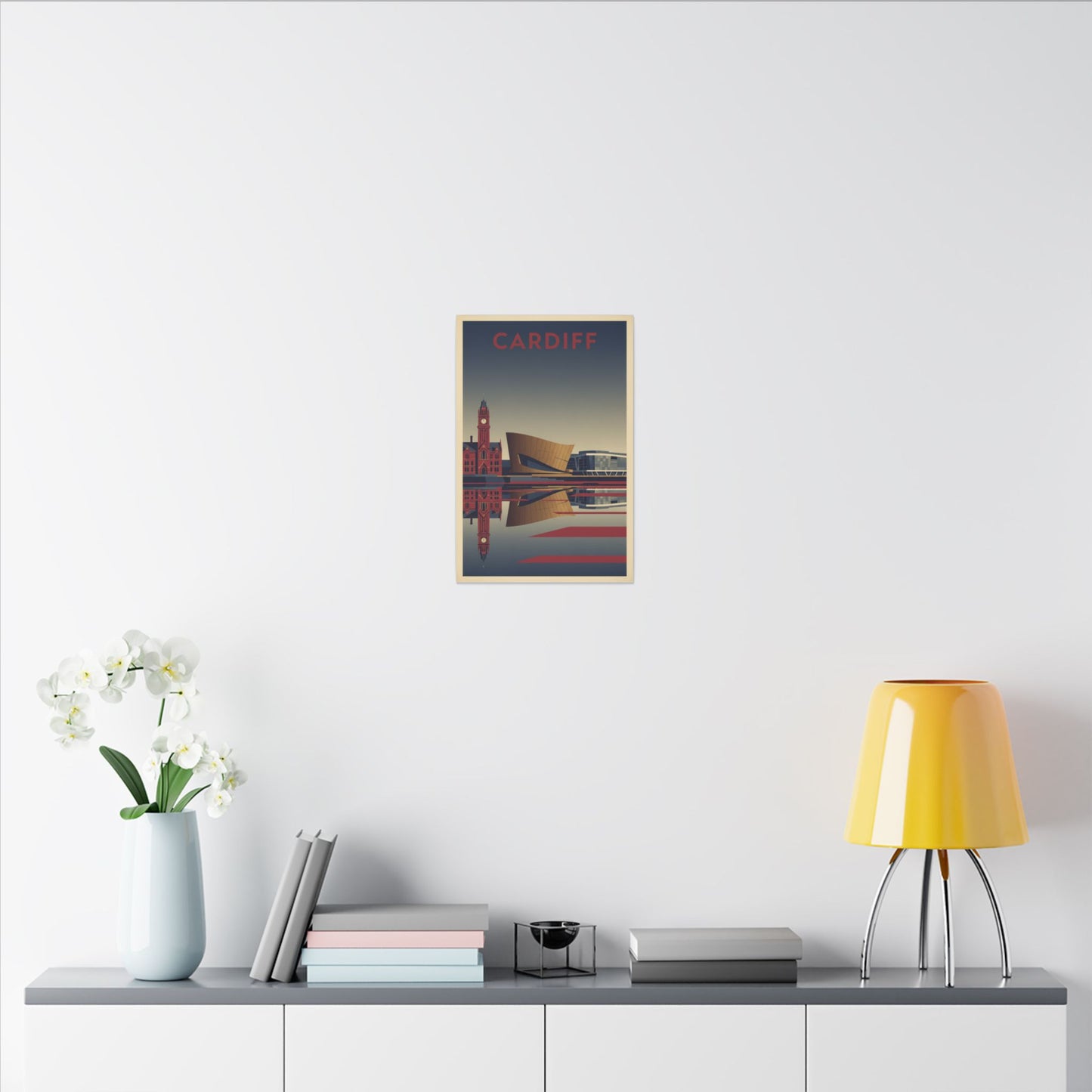 Cardiff Bay waterfront Matte Canvas Print Stretched Wall Art