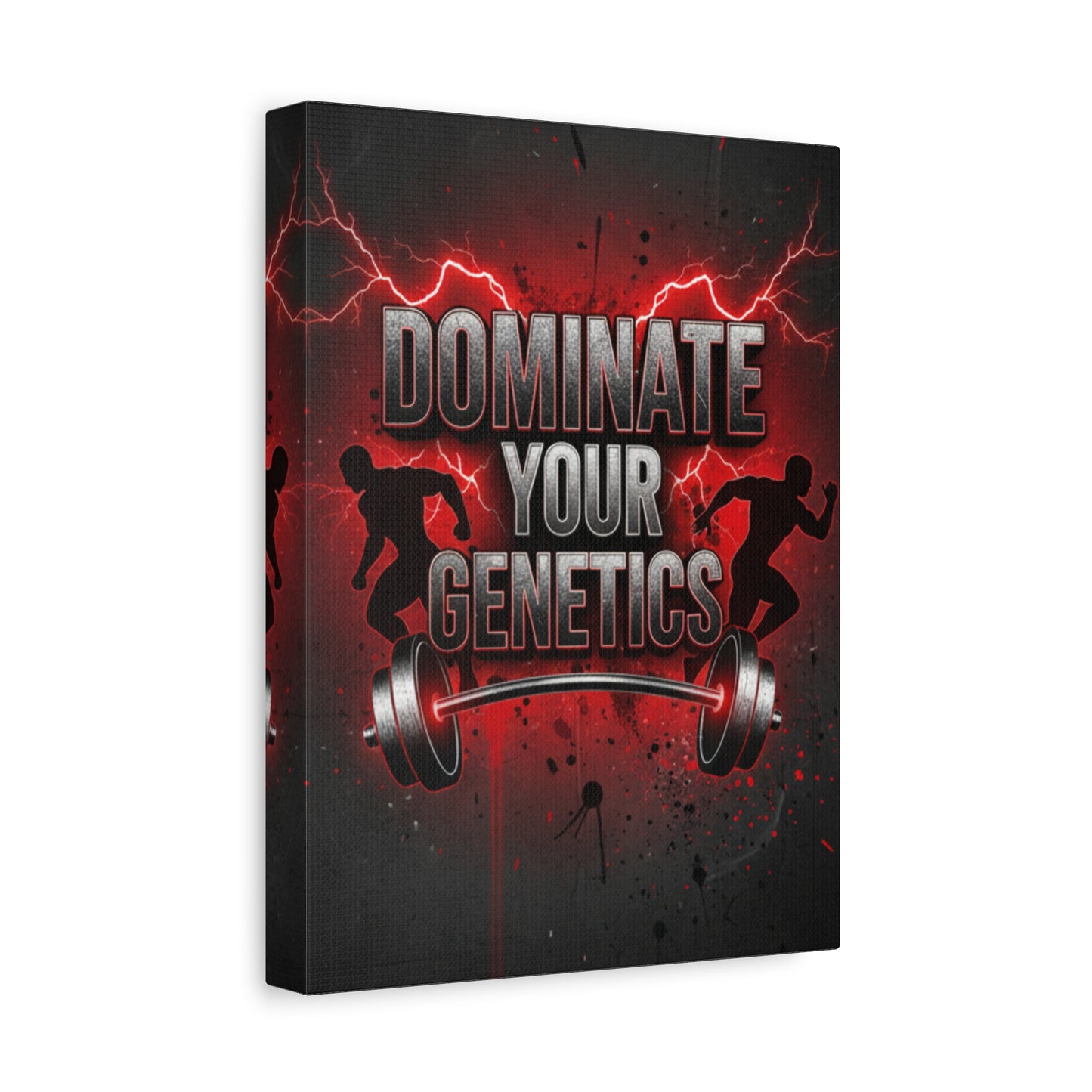 Dominate Your Genetics Gym Canvas Wall Art — Motivational Fitness Quote