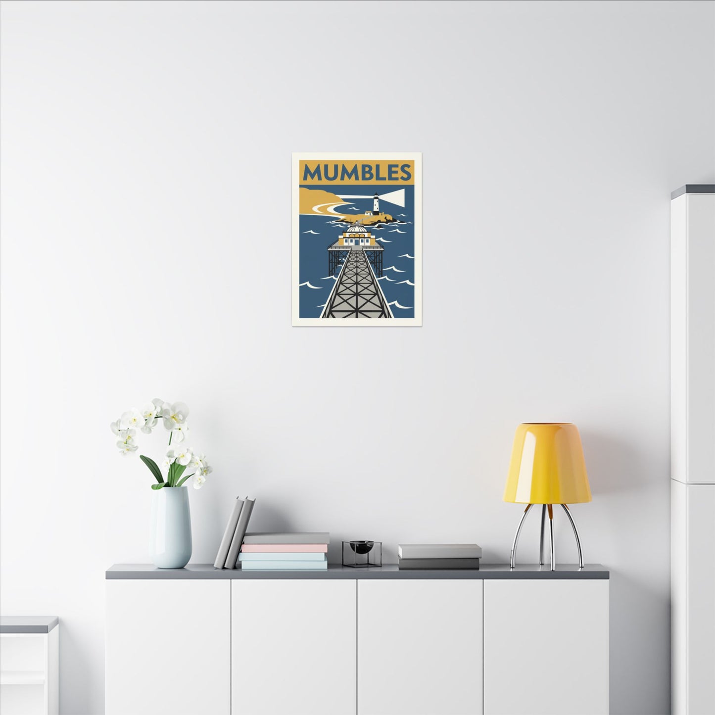 Mumbles Pier Lighthouse Vintage Travel Canvas