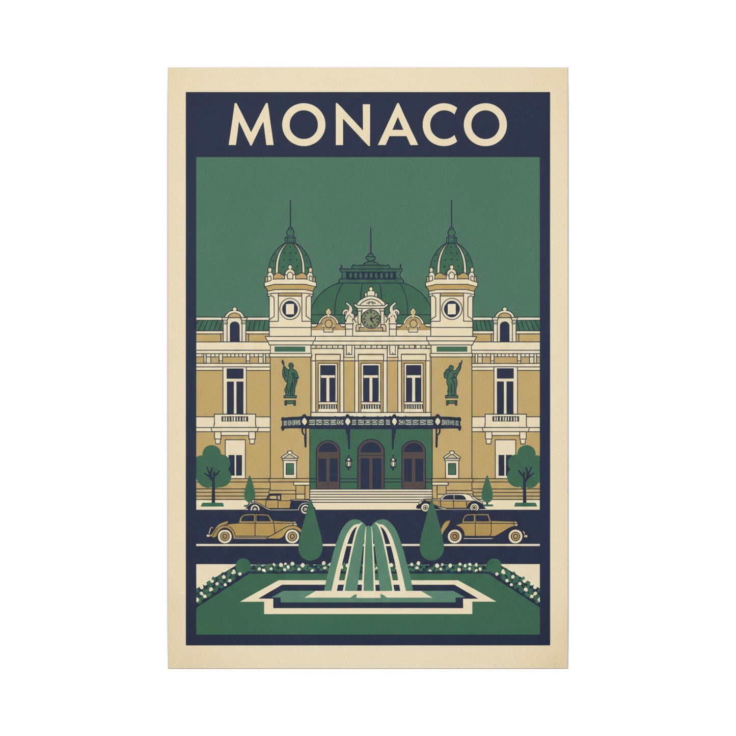 Monaco Vintage Travel Poster Canvas