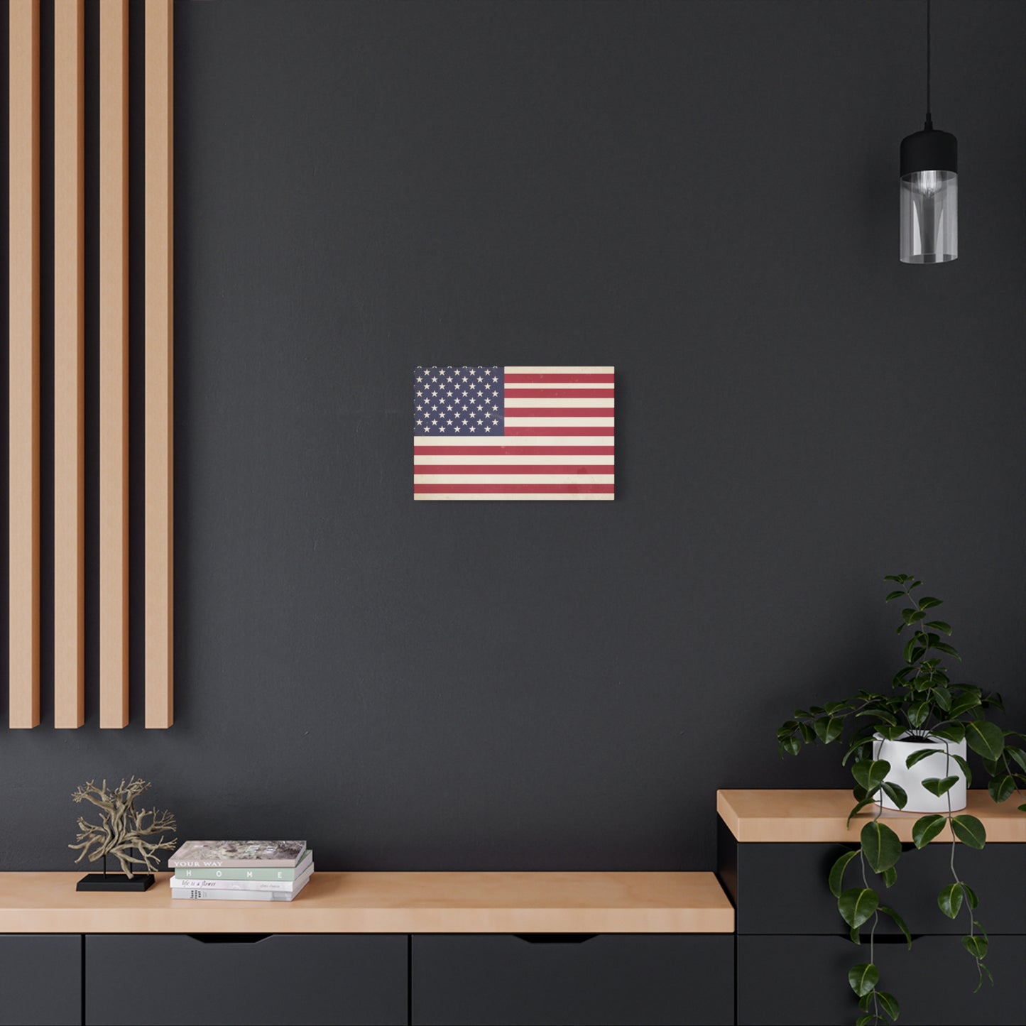 American Flag Vintage Canvas — Matte Stretched Wall Art