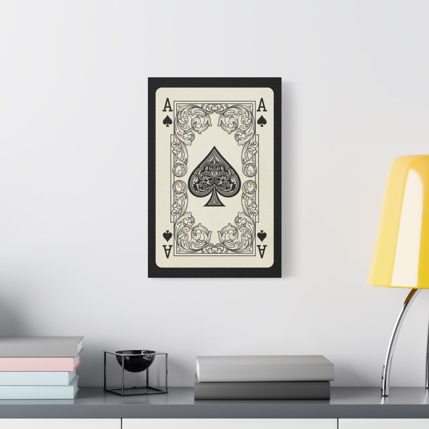 Ace of Spades Canvas Wall Art — Vintage Playing Card Print
