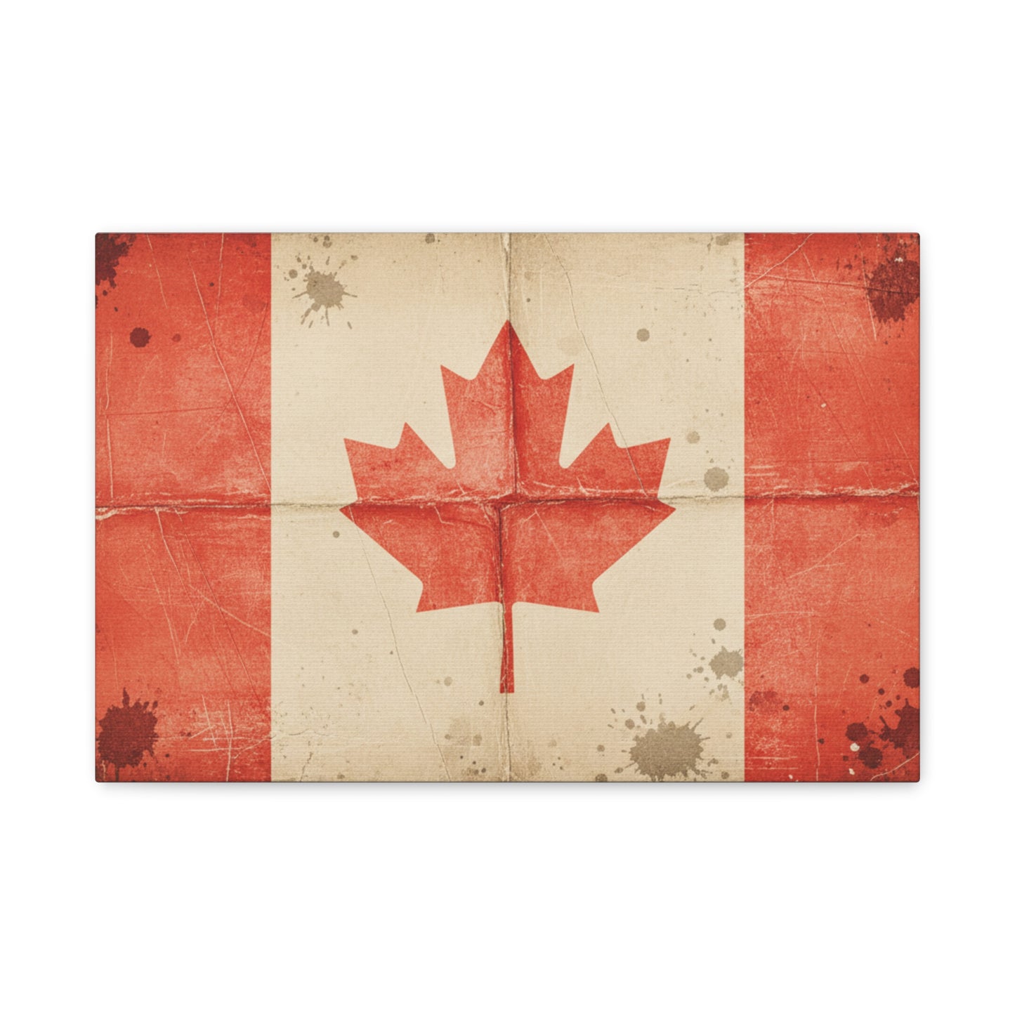 Canadian Flag Vintage Matte Canvas Print — Stretched 1.25"