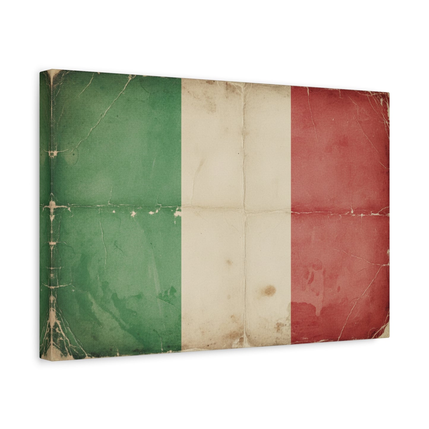 Italian Flag Vintage Canvas Print — Matte Stretched Wall Art