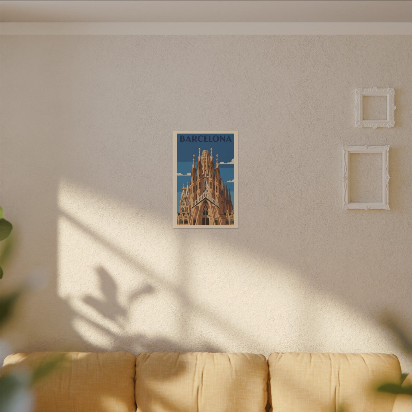 Barcelona Sagrada Familia Matte Canvas Print Stretched Travel Poster Wall Art