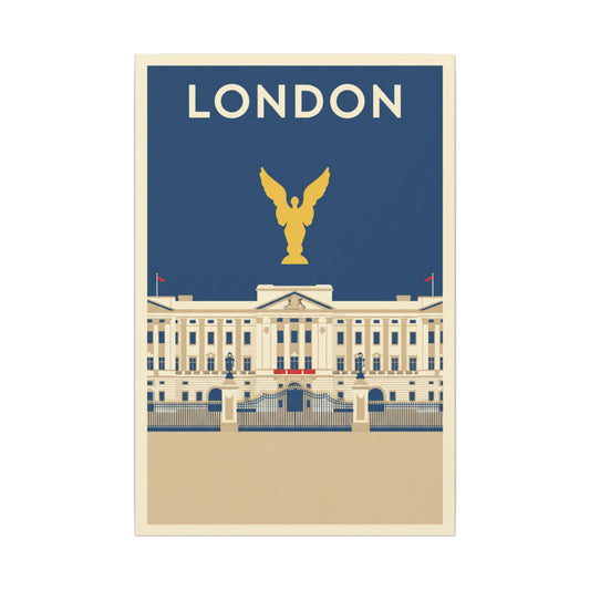 London Buckingham Palace Canvas Print Vintage Travel Poster Wall Art