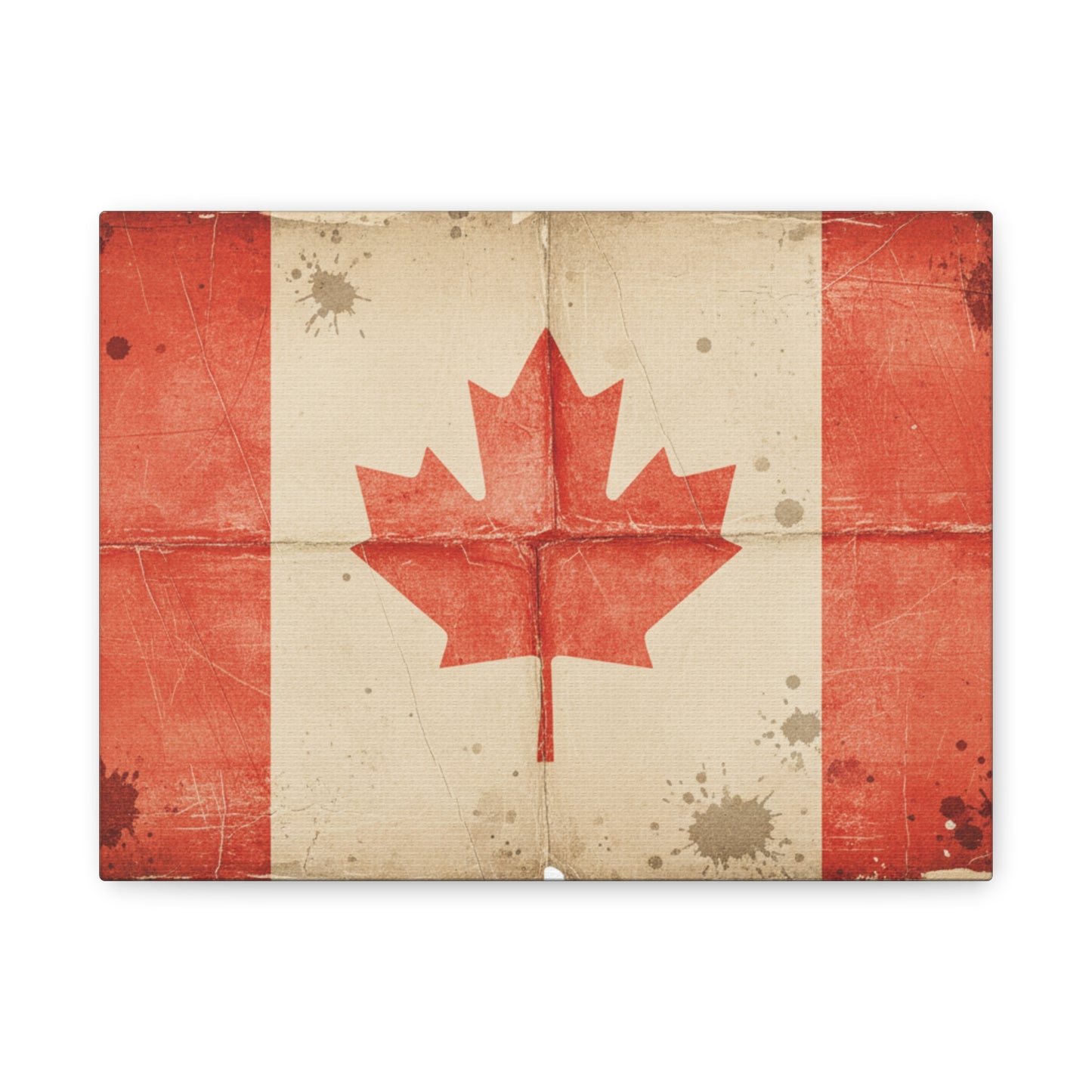 Canadian Flag Vintage Matte Canvas Print — Stretched 1.25"