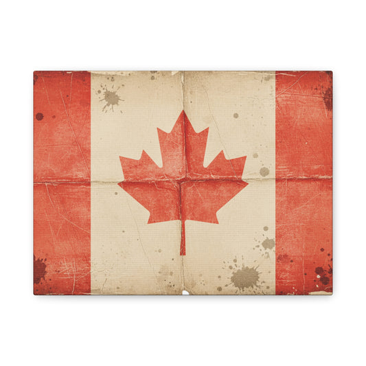 Canadian Flag Vintage Matte Canvas Print — Stretched 1.25"