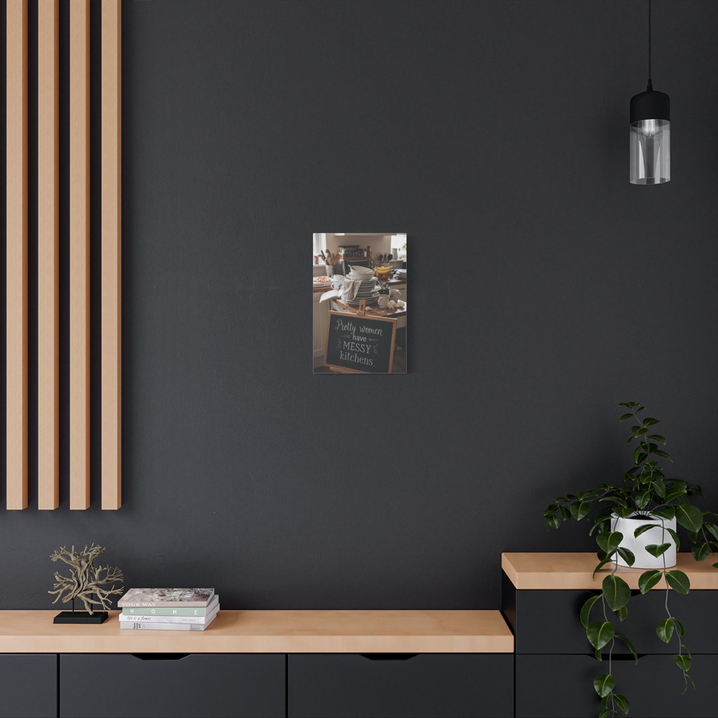 Canvas Wall Art – “Pretty Women Have Messy Kitchens” Kitchen Décor