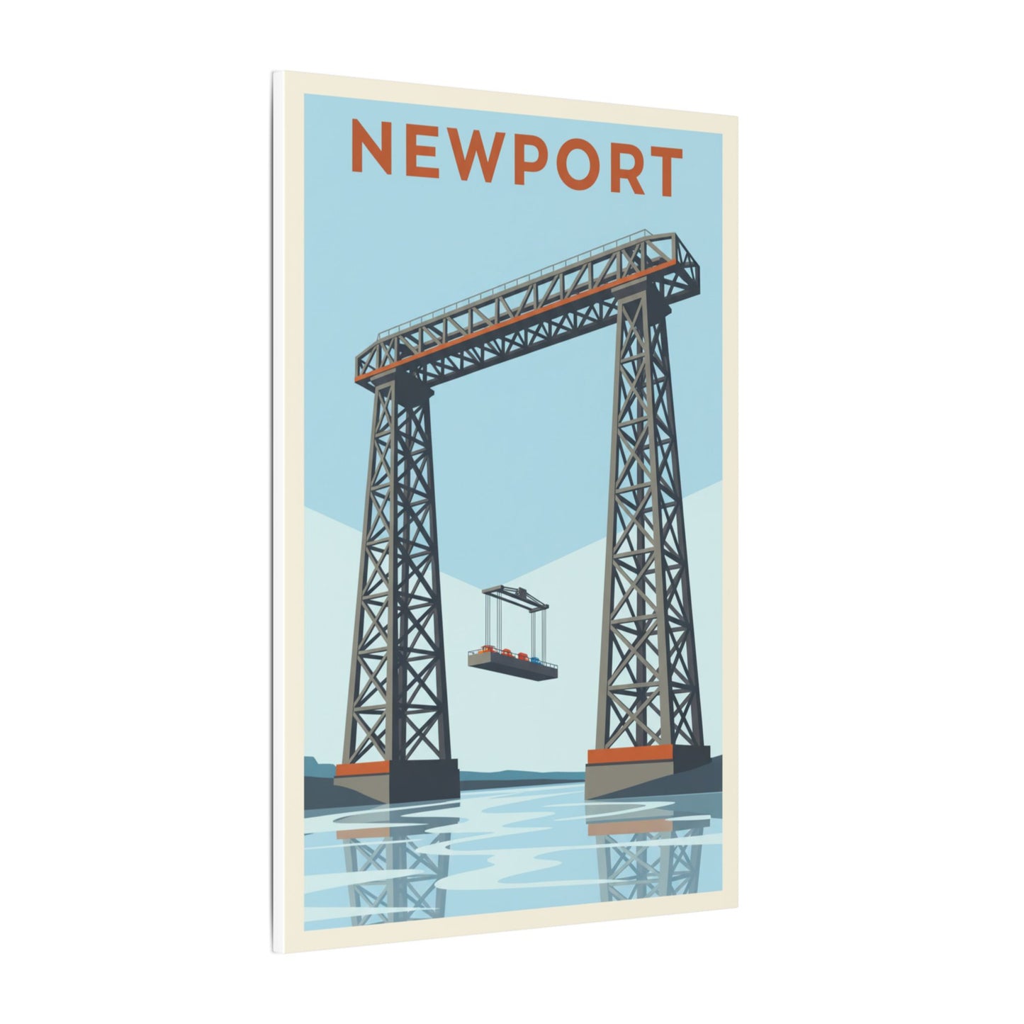 Newport Aerial Tram Matte Canvas Print  Vintage Coastal Wall Art