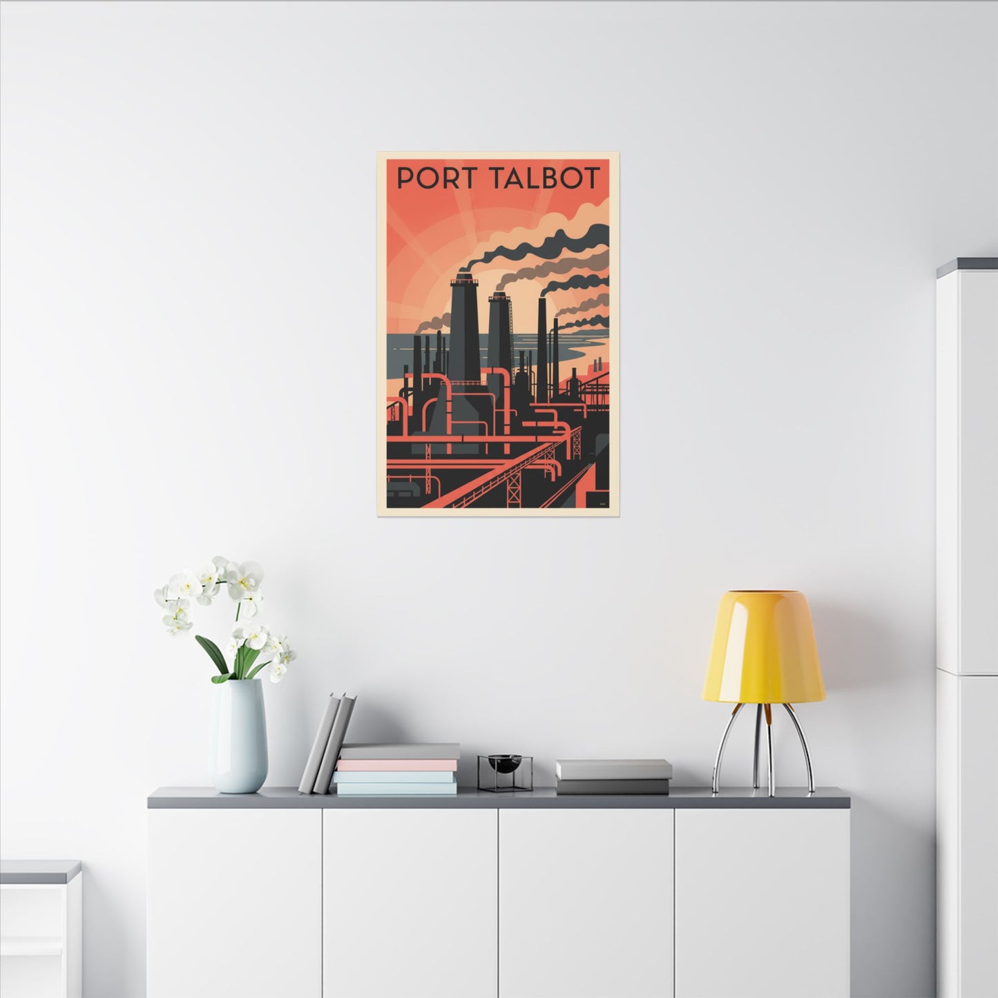 Port Talbot Industrial Poster Canvas