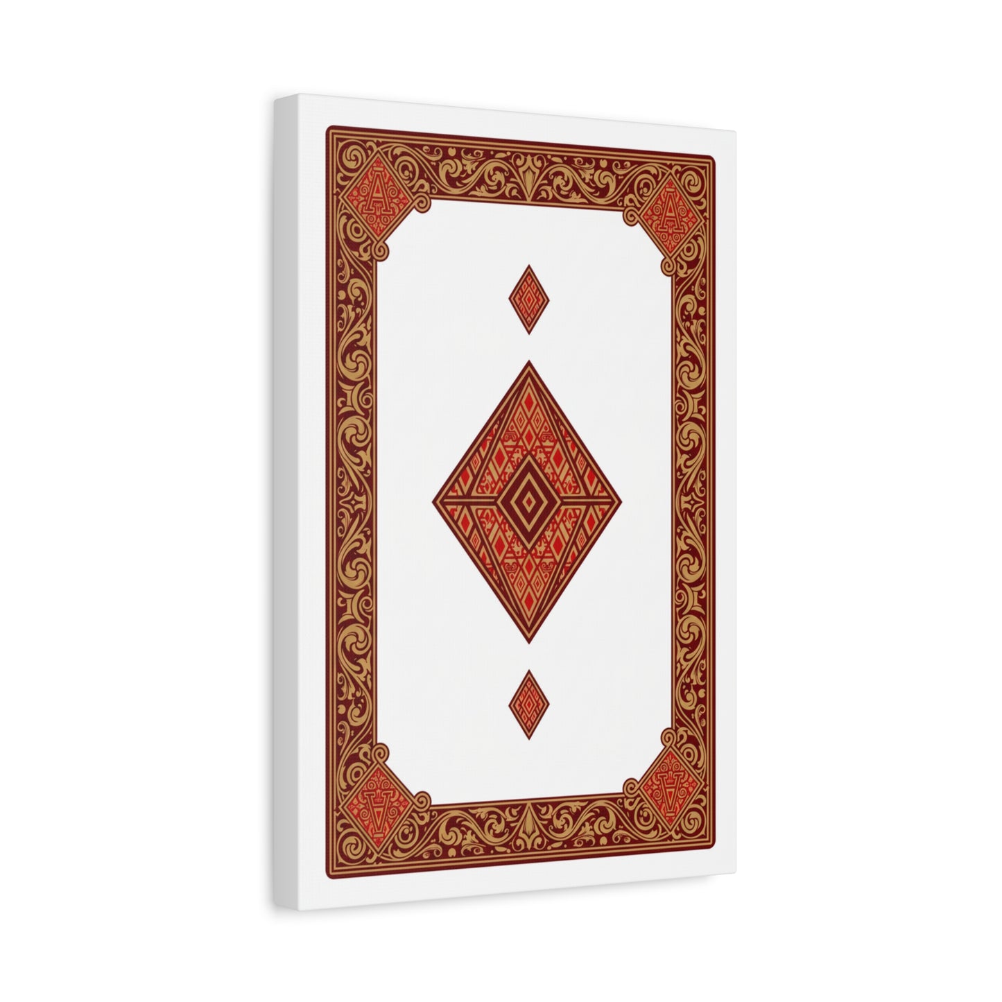 Red Geometric Diamond Canvas Art — Stretched Matte Wall Decor
