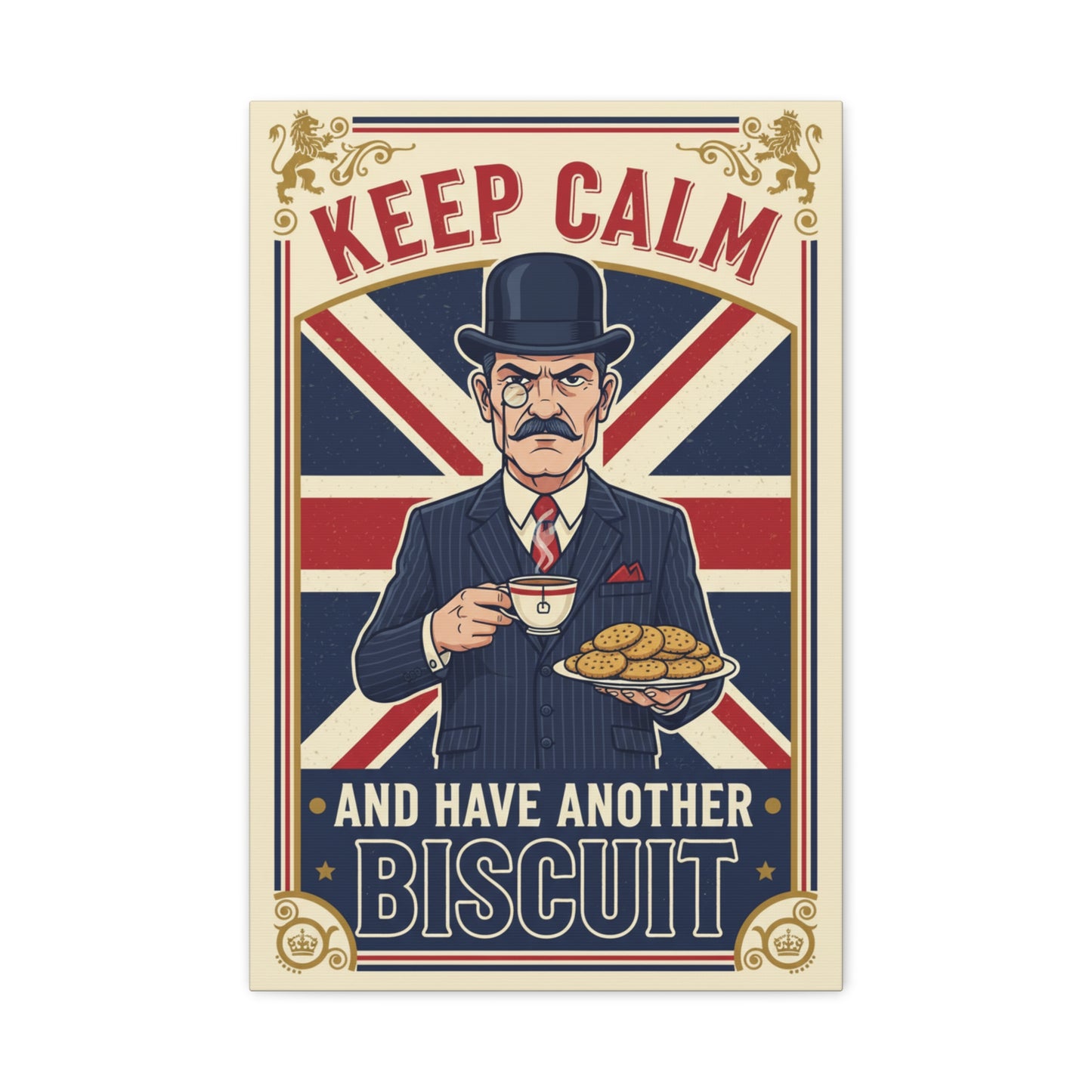 Keep Calm and Have Another Biscuit Canvas Print