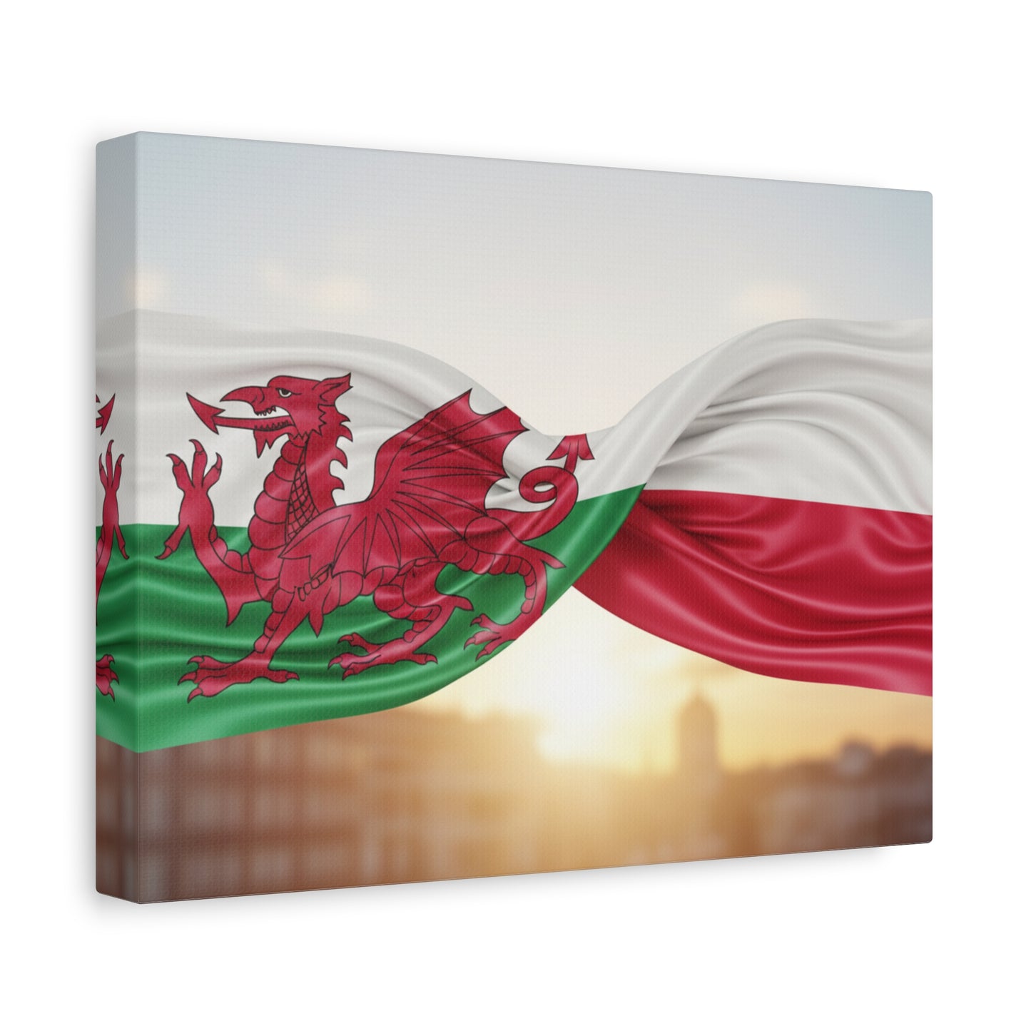 Welsh & Polish Flag Canvas Print — Stretched Matte Wall Art