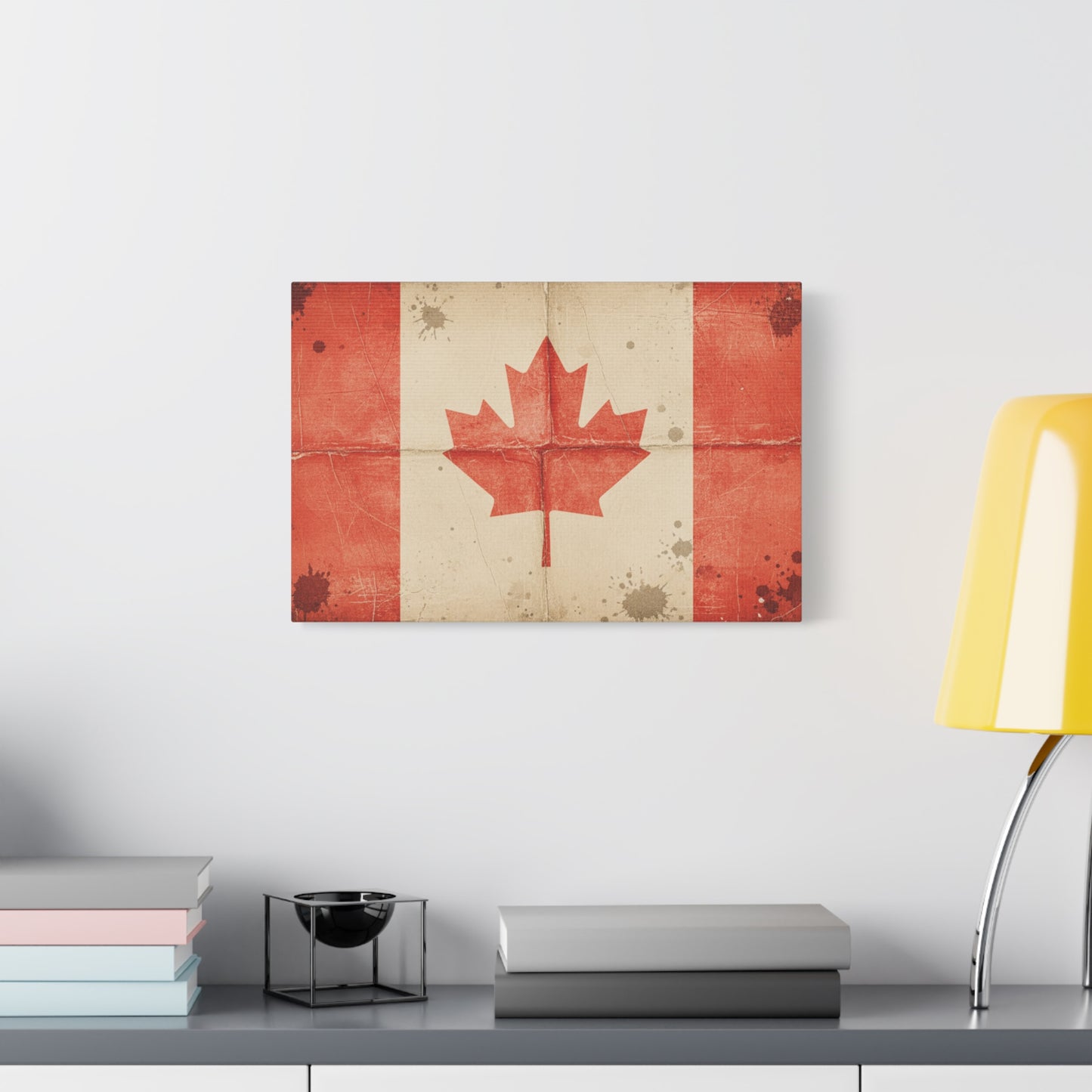 Canadian Flag Vintage Matte Canvas Print — Stretched 1.25"