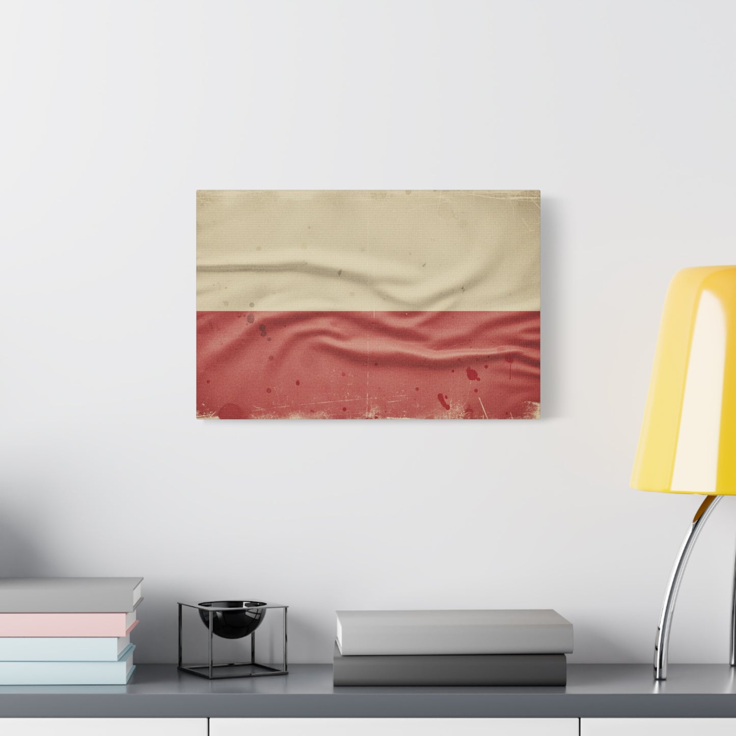 Polish Flag Vintage Matte Canvas Print — Stretched Wall Art