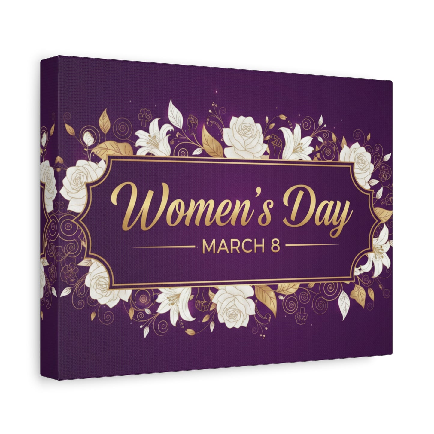 Women's Day March 8 Canvas Wall Art — Floral International Women's Day Decor