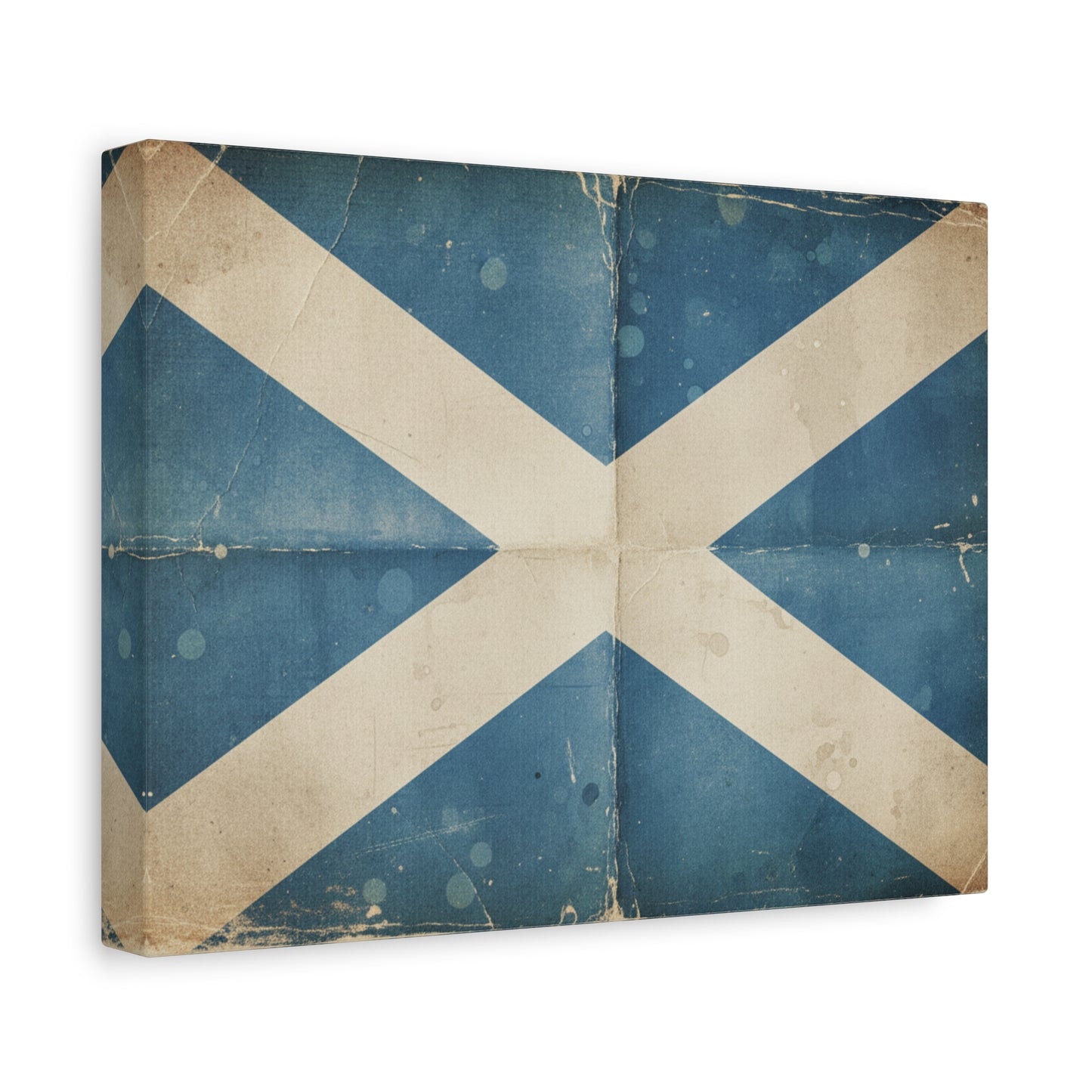 Scotland Flag Vintage Canvas Print — Distressed Saltire Wall Art
