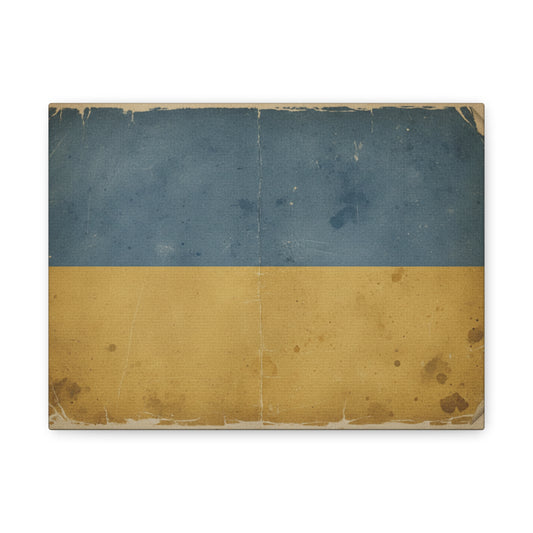 Ukrainian Flag Vintage Matte Canvas Print — Rustic Blue & Yellow Wall Art, Stretched 1.25"